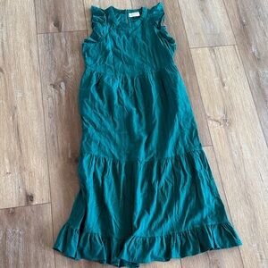 Universal Thread Teal Green Ruffled Tiered Maxi Dress